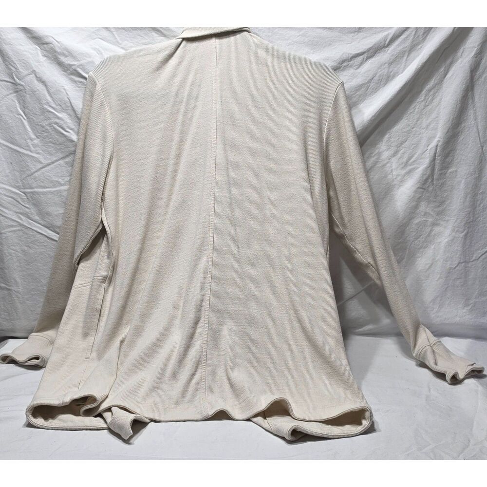 Athleta Pranayama Restore Rib Open Front Wrap Cardigan Bone Size M - Picture 2 of 4
